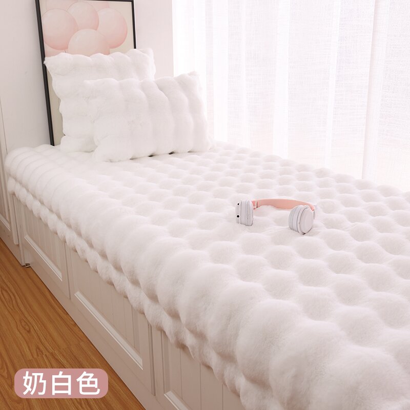 新款可机洗定制泡泡绒飘窗垫阳台垫子仿兔毛毛毯榻榻米加厚密防滑 - 图2