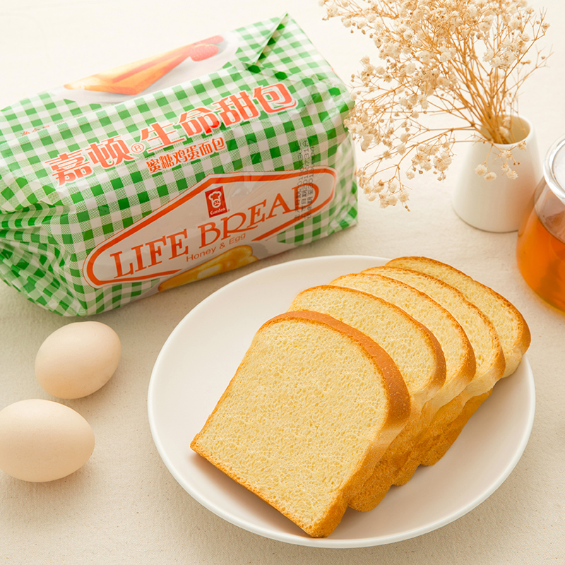 嘉顿生命面包方包蜜糖鸡蛋新鲜面包早餐食品即食营养450g/袋-图0