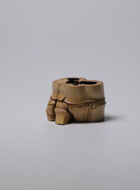 山宁竹舍 异形竹盖置 青竹茶器 竹器（不议价）