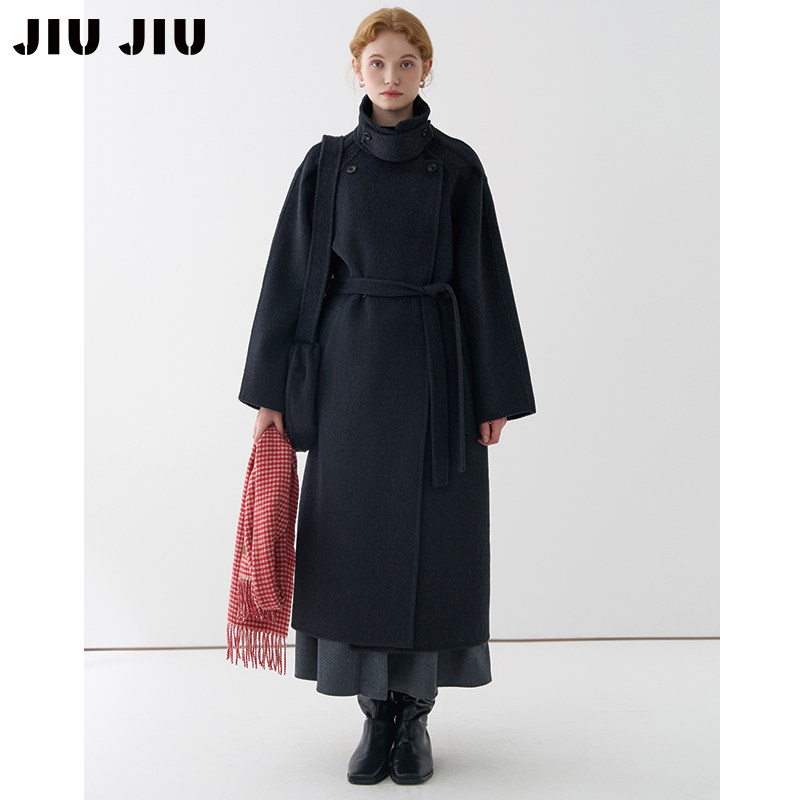 JIUJIU法式复古包包款100%绵羊毛大衣女冬季新款气质收腰毛呢外套,淘宝优惠券,粉丝福利购,淘宝优惠卷