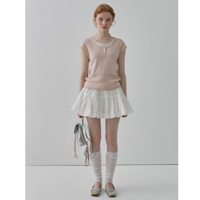 JIUJIU Sweet Puffy Cake Skirt Women's 2026 Spring New High Waist White Lace A-Line Skirt