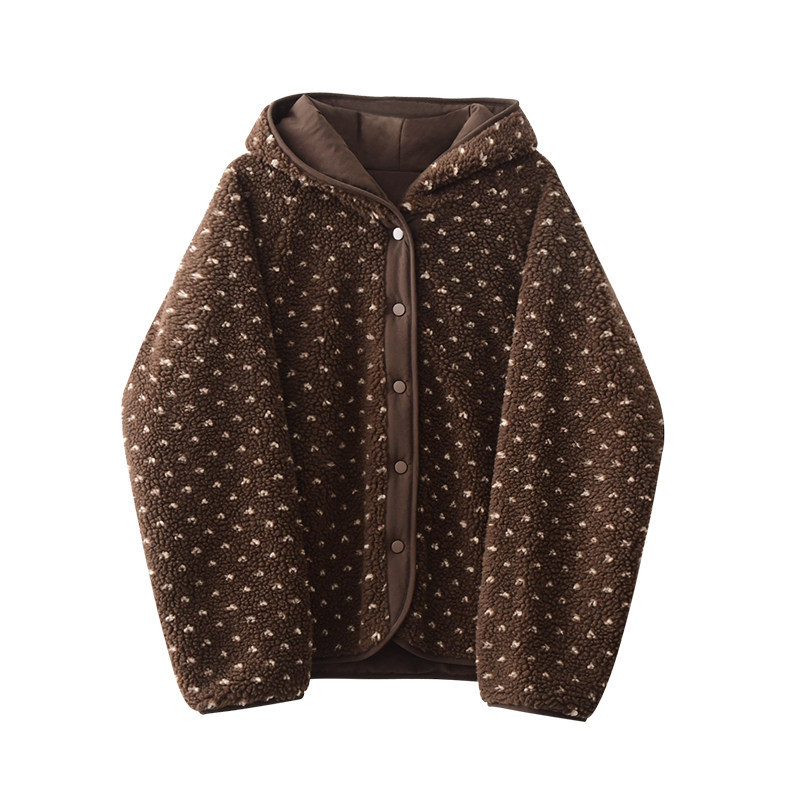 JIUJIU两面可穿复古颗粒绒仿羊羔毛外套女冬季设计感小众休闲棉服,淘宝优惠券,粉丝福利购,淘宝优惠卷