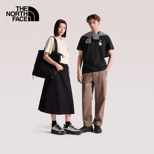 北面短袖男女情侣款26春夏新款半袖户外休闲运动透气圆领T恤 8GVC - 图0