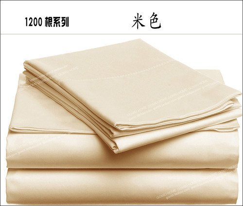 120支140支埃及棉床单被套 贡缎纯色四件套 超厚超耐磨可配枕套 - 图1