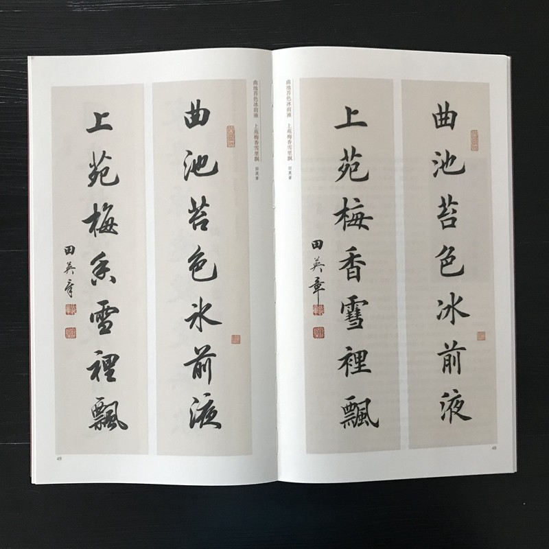 田英章毛笔楹联对联书法创作精选楷书行书作品集欧体收藏鉴赏_虎窝淘