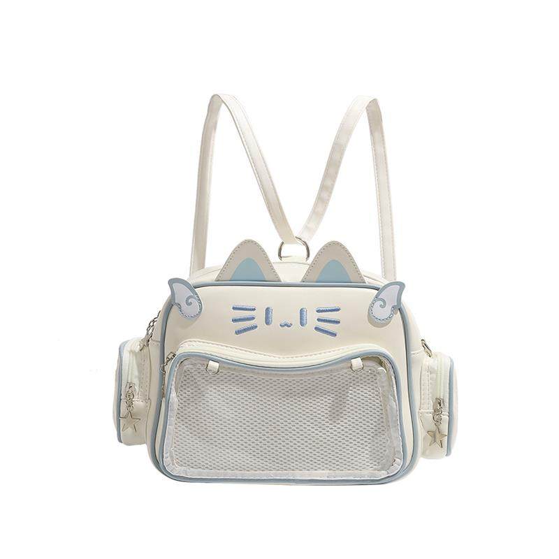 潮酷千禧辣妹痛包y2k机械猫背包2025新款大容量斜跨包通勤双肩包,淘宝优惠券,粉丝福利购,淘宝优惠卷