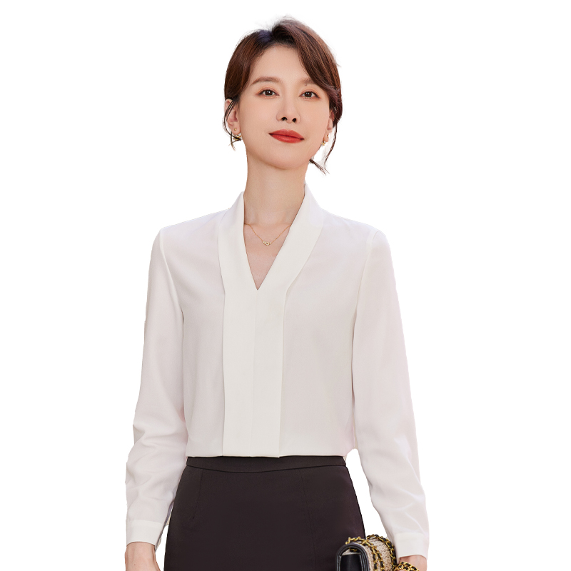 诗璐雅职业女长袖秋2023新款白衬衫 诗璐雅衬衫