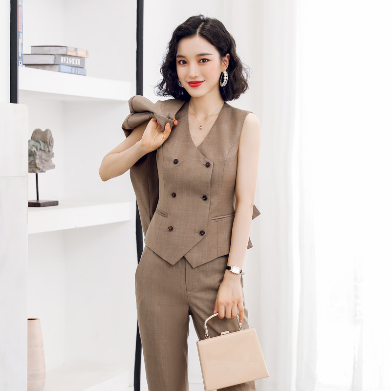 诗璐雅职业套装女士西装马甲三件套 诗璐雅职业女裤套装