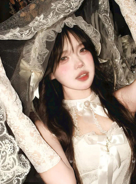 复古蕾丝发带花边头纱