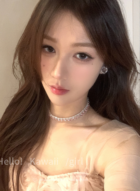 宫廷风爆闪粉红满钻项链