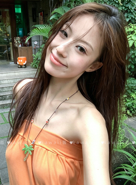 夏日多巴胺彩珠椰树项链