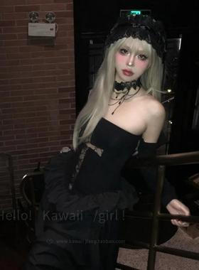 暗黑系复古黑色蕾丝项链