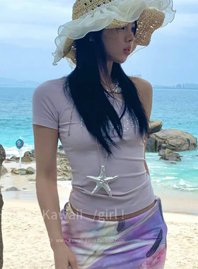 美式复古辣妹海星吊坠项链