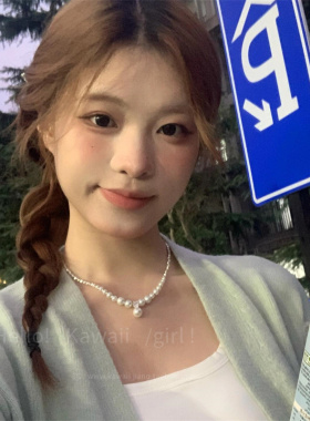 kawaii酱高级感复古珍珠碎银项链