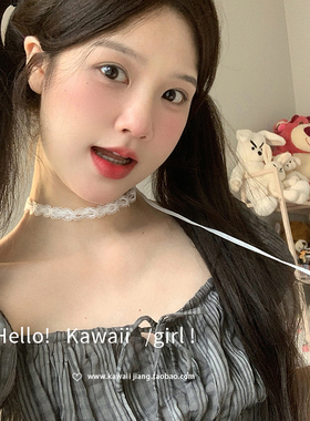 白色蕾丝choker蝴蝶结新款绑带