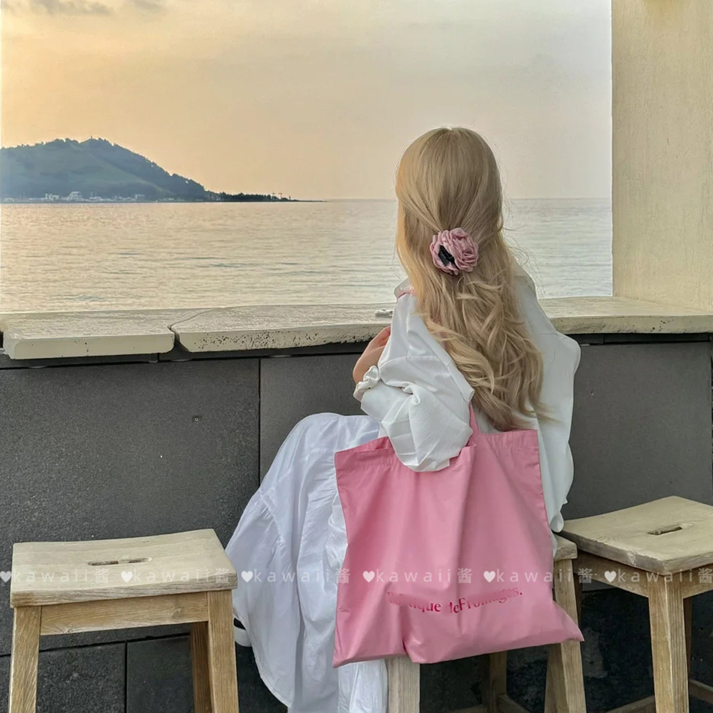 韩版慵懒风粉色帆布包夏季海边度假风托特包多巴胺小众百搭手提包,淘宝优惠券,粉丝福利购,淘宝优惠卷