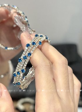 韩系爆闪蓝钻多层手链