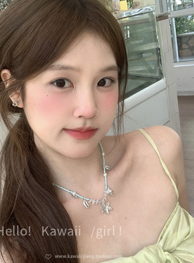 森系小清新蓝色海星串珠项链