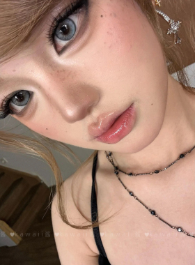 黑色十字架项链双层叠戴锁骨链