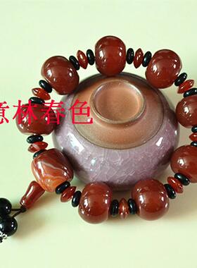 缠丝玛瑙黑红多款可选玉石手链