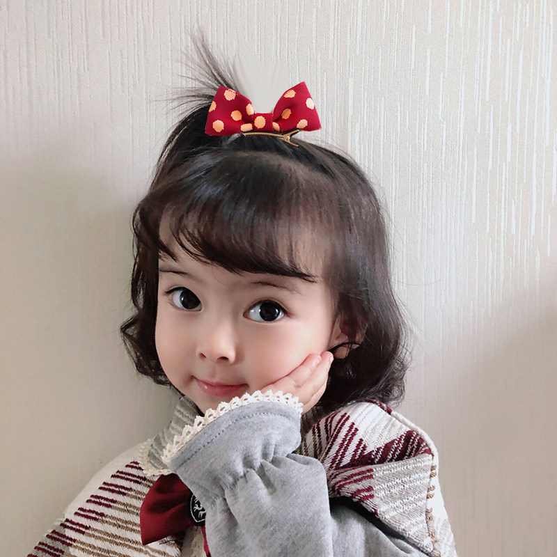 新年波点蝴蝶结发夹洋气立体儿童发卡宝宝顶夹小女孩发饰公主头花,淘宝优惠券,粉丝福利购,淘宝优惠卷