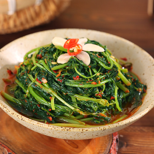 韩国泡菜东北延边朝鲜族英菜咸菜韩式辣拌樱菜泡菜下饭菜350g - 图0