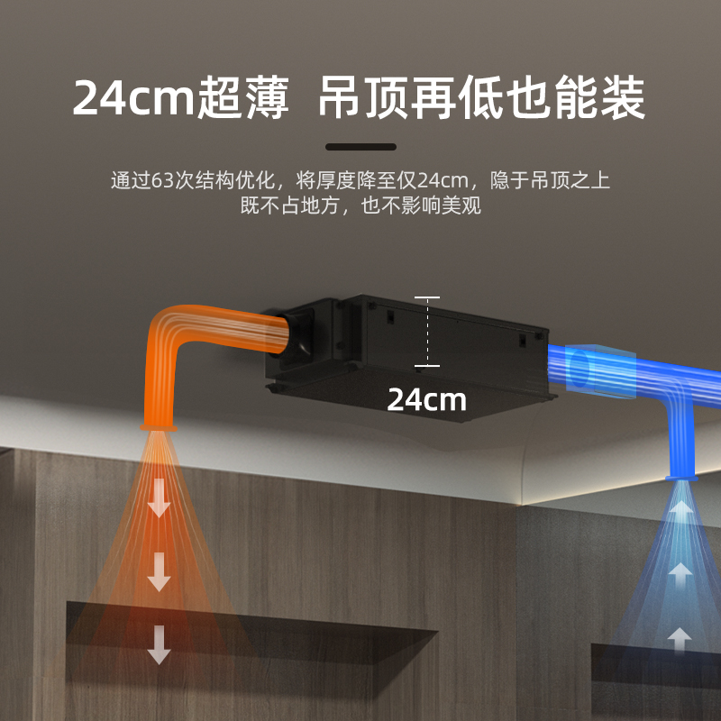 德业超薄中央吊装除湿机吊顶式抽湿器DY-C65DZ/A - 图0