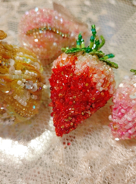 立体刺绣草莓线上课程材料包