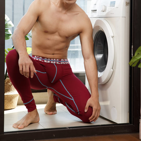 SEOBEAN/希宾男士棉质秋裤保暖薄款时尚打底单件弹力紧身运动U凸