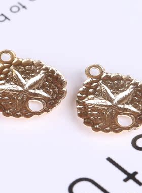 diy美国圆形海星小吊坠新品