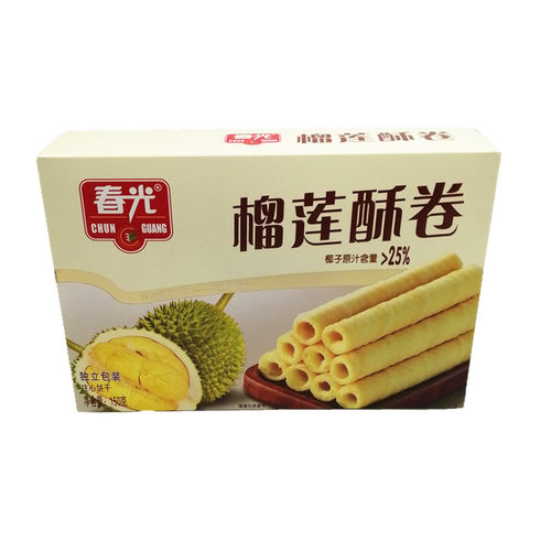 海南特产 春光榴莲酥卷150g 香脆酥卷 休闲零食 饼干 独立包装 - 图3
