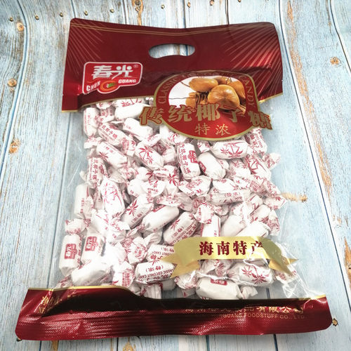 海南特产 春光特浓椰子糖550g 糖果 老传统糖 椰汁 硬糖 三亚特产 - 图0