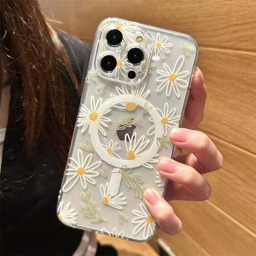 雏菊花草磁吸适用三星s25ultra手机壳硅胶s24fe简约s23+奢华s22/s21小清新a55a54a35a34新款a25a15a14防摔a05 - 图3