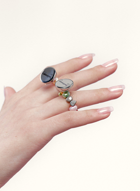 TysGrocery 23 Activity Center2 半球彩天然珍珠弹力戒指