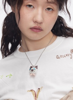 TysGrocery 25 宝石睫毛眼睛贝母串珠项链