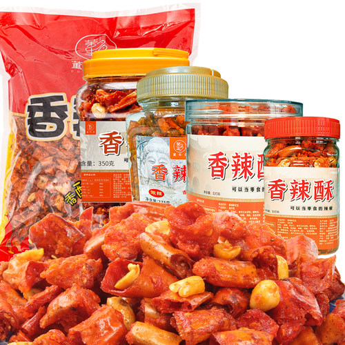 干吃辣椒 香辣酥 花生香辣脆董乐多350g桶油炸辣椒脆酥香脆椒蒜香 - 图3