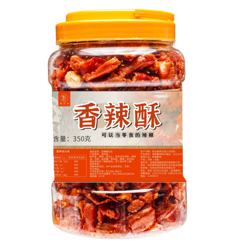 干吃辣椒 香辣酥 花生香辣脆董乐多350g桶油炸辣椒脆酥香脆椒蒜香 - 图1