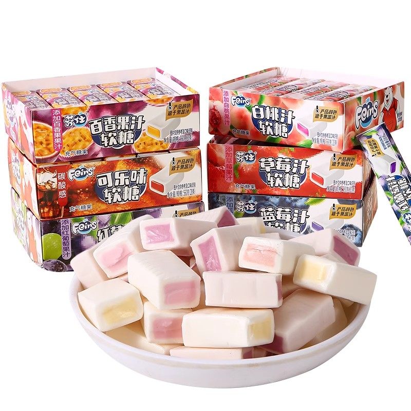 芬仕果汁软糖水果糖夹心瑞士糖多口味喜糖儿童分享糖果休闲零食,淘宝优惠券,粉丝福利购,淘宝优惠卷