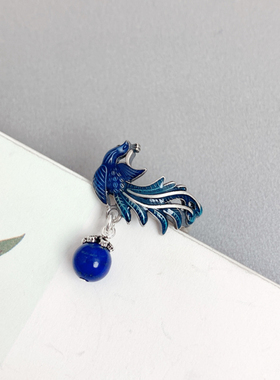 珐琅烧蓝素款可调节指环纯银百搭