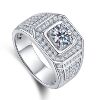 Zirconia studded men's classic baby's breath ring