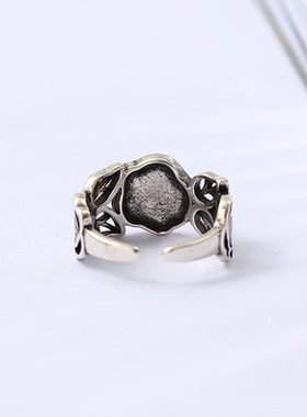 玫瑰花做旧戒指女个性百搭设计感