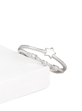 双层镶钻星星戒指女款小众设计