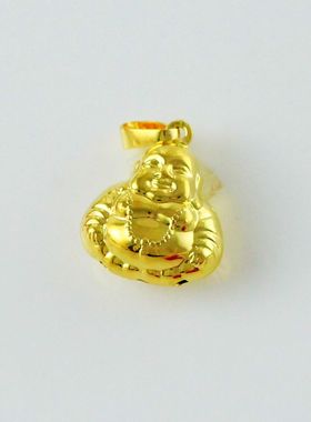 纯黄铜空心久不掉色弥勒佛吊坠