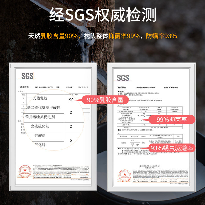 睡眠博士泰国天然进口一对橡胶枕芯 aisleep乳胶枕