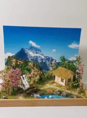 手工沙盘手办摆件背景拍摄订制