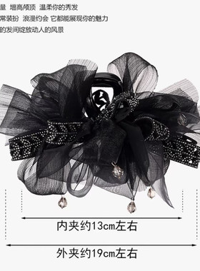 时宴泡芙逐玉丝带抓夹法式浪漫气质百搭发夹简约时尚蝴蝶鲨鱼夹