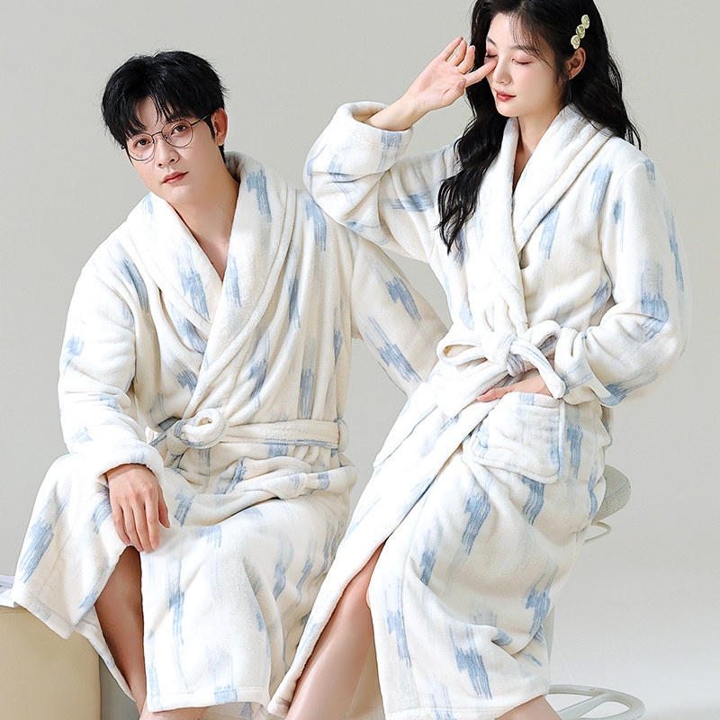 情侣睡袍男女秋冬季加厚珊瑚绒保暖长袖春秋法兰绒睡衣可外穿浴袍,淘宝优惠券,粉丝福利购,淘宝优惠卷