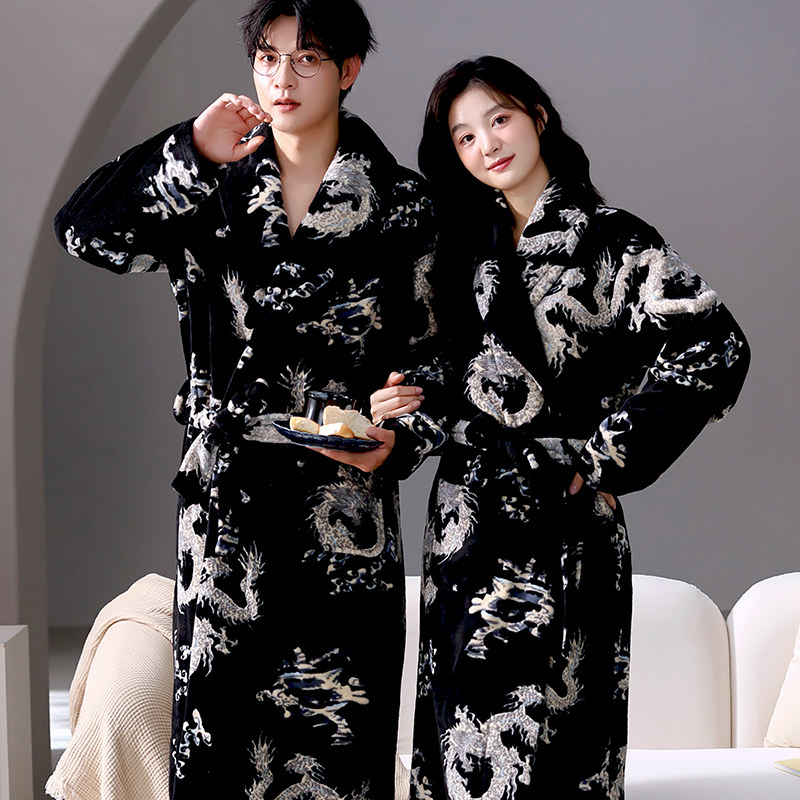 情侣睡袍男女秋冬季加厚珊瑚绒保暖长袖春秋法兰绒睡衣可外穿浴袍,淘宝优惠券,粉丝福利购,淘宝优惠卷