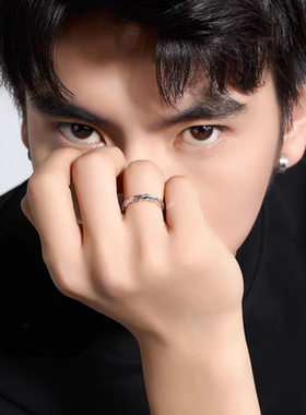 明星同款痞帅小众设计开口戒男