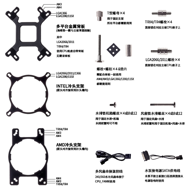 ID-COOLING PINKFLOW240ARGB粉色炫彩5V电脑台式风扇CPU一体水冷 - 图3